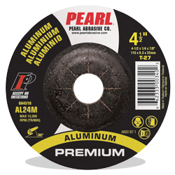 Aluminum Pack of 25 Pearl Premium 5 x 1/4 x 7/8 Depressed Center Grinding Wheel 