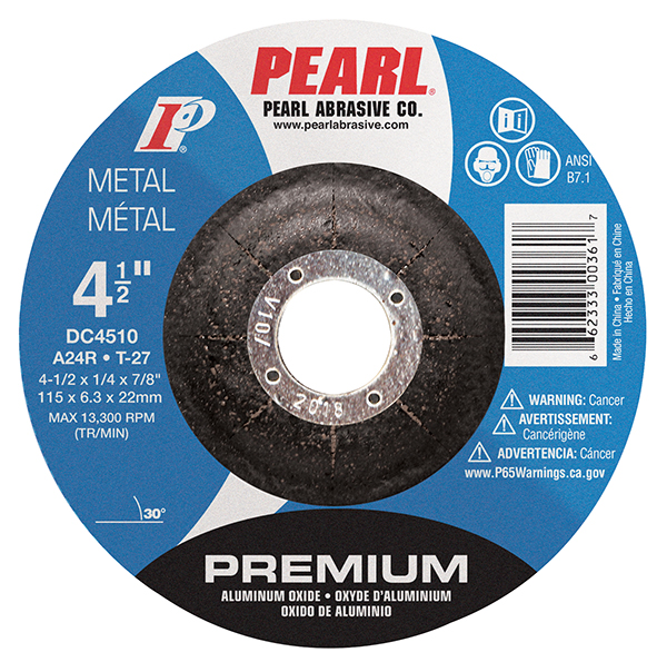 2-PK Pearl Abrasive DCRED45H Depressed Center Grinding Wheel 4-1/2 x 1/4 x 5/8